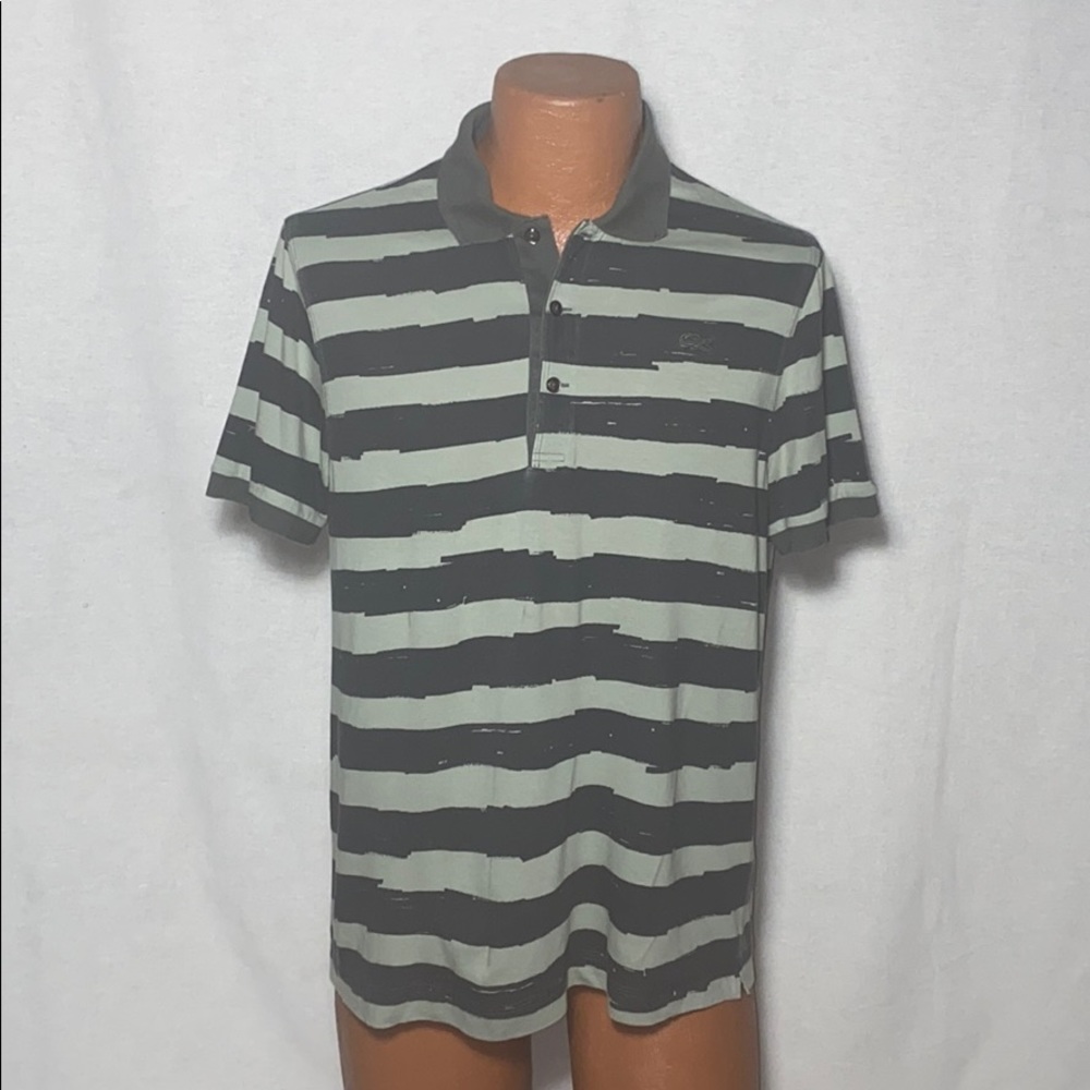 ⛔️LACOSTE ⛔️green w/ stripes NWOT   size M